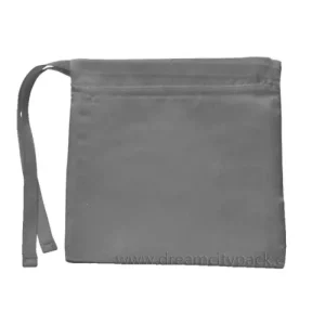 Satin Bag with Custom Label and Grosgrain Ribbon